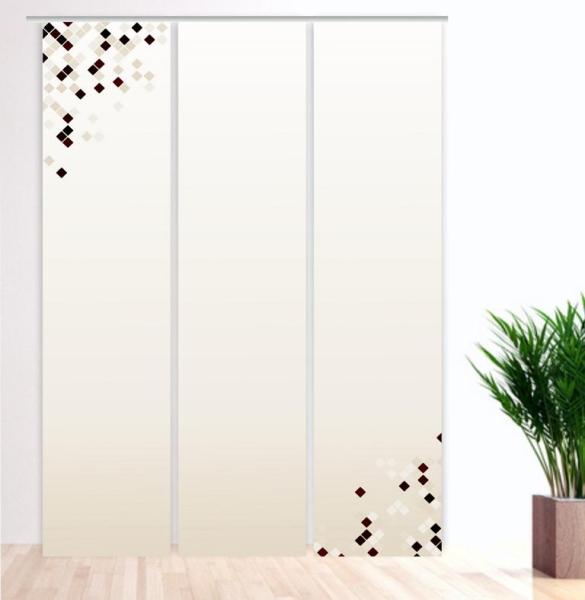 Flächenvorhang c-square dark Tone – 3teiliges Set, Flächenvorhang 3er Set, Schiebegardine, Schiebegardinen, blickdicht, Flächenvorhang blickdicht, Schiebevorhang,